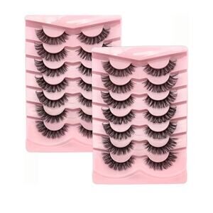 14 Pairs Wispy Mink Lashes Fluffy Eye Lashes Natural Look